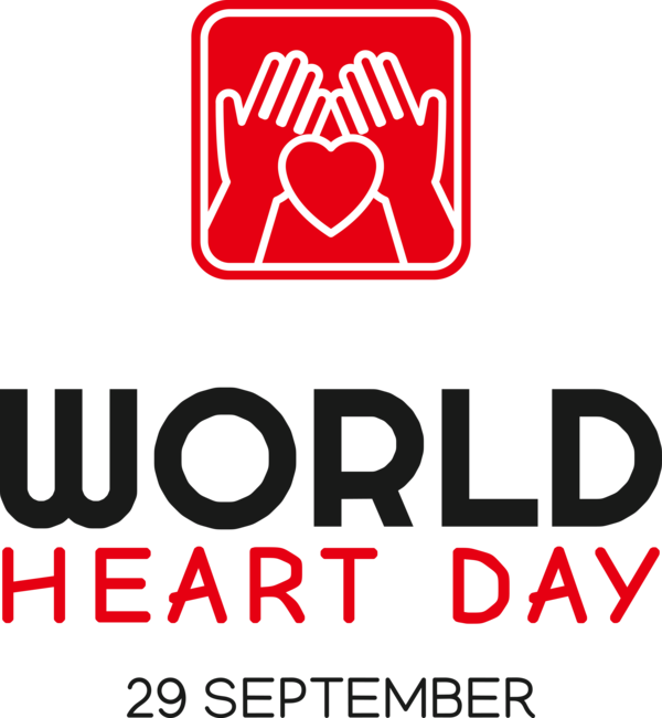 Transparent World Heart Day Logo Sign Text for Heart Day for World Heart Day