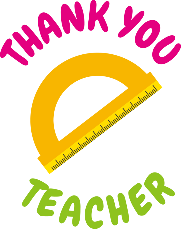 Transparent World Teacher's Day Logo Yellow Line for Thank You Teacher for World Teachers Day