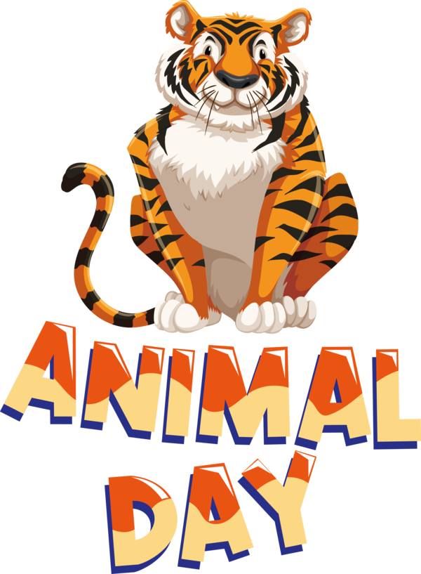 Transparent World Animal Day Tiger Cartoon Royalty-free for Animal Day for World Animal Day