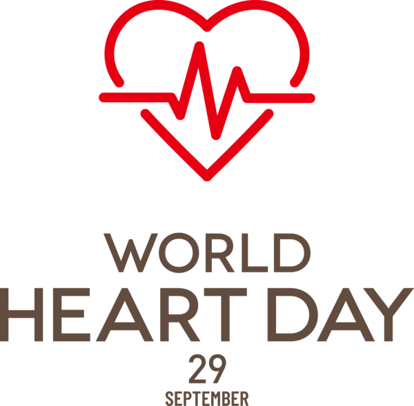 Transparent World Heart Day Logo Line Text for Heart Day for World Heart Day