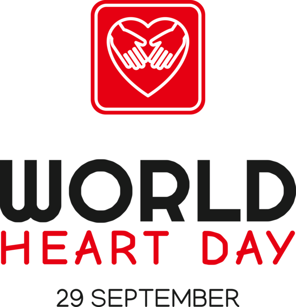 Transparent World Heart Day Logo Sign Text for Heart Day for World Heart Day