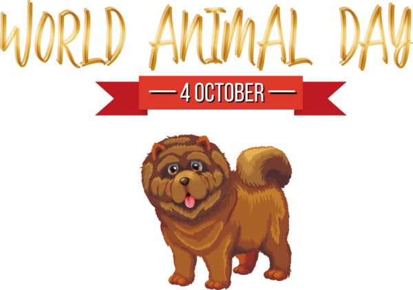 Transparent World Animal Day Chow Chow Vector Puppy for Animal Day for World Animal Day