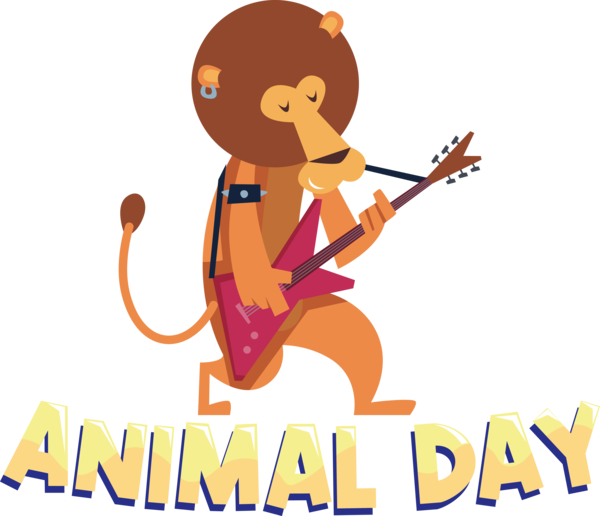Transparent World Animal Day Trumpet String Instrument Electric Guitar for Animal Day for World Animal Day