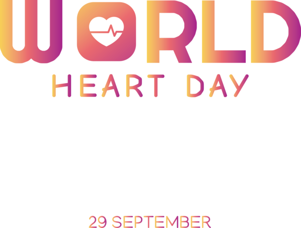 Transparent World Heart Day Logo Design Text for Heart Day for World Heart Day