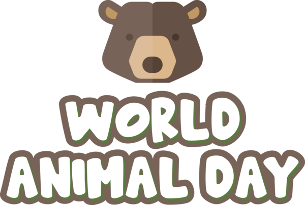 Transparent World Animal Day Bears Logo Cartoon for Animal Day for World Animal Day