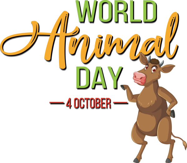 Transparent World Animal Day Deer Logo Cartoon for Animal Day for World Animal Day