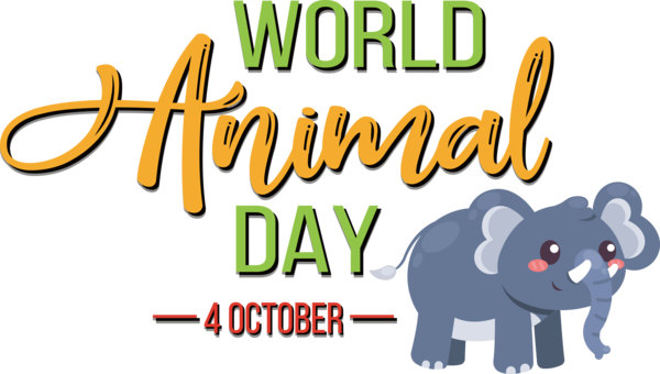 Transparent World Animal Day Elephants Cat Human for Animal Day for World Animal Day