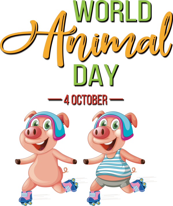Transparent World Animal Day Roller Skate Ice skating Ice Skate for Animal Day for World Animal Day