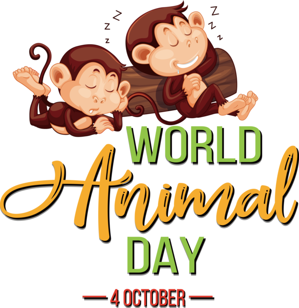 Transparent World Animal Day Sleep Cartoon Design for Animal Day for World Animal Day