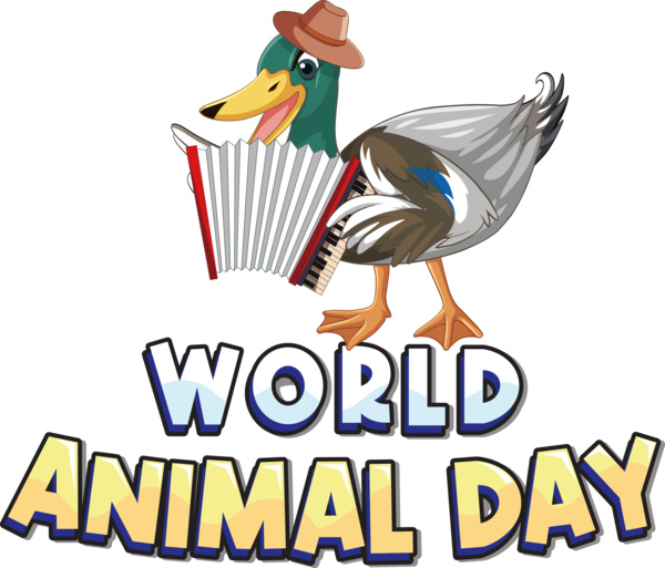 Transparent World Animal Day Birds Duck Cartoon for Animal Day for World Animal Day