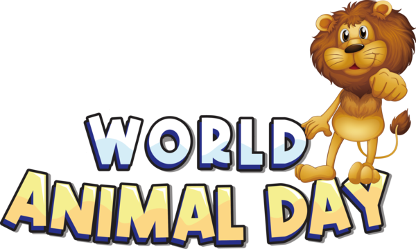 Transparent World Animal Day Lion Cat Human for Animal Day for World Animal Day