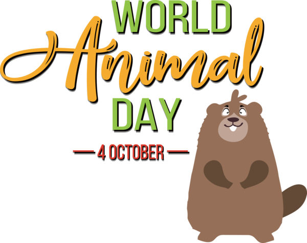 Transparent World Animal Day Logo Cartoon Text for Animal Day for World Animal Day