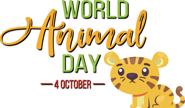 Transparent World Animal Day Cat-like Logo Yellow for Animal Day for World Animal Day