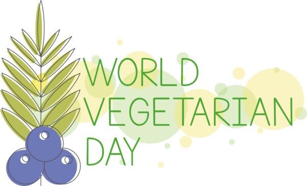 Transparent World Vegetarian Day Logo Drawing Design for Vegetarian Day for World Vegetarian Day