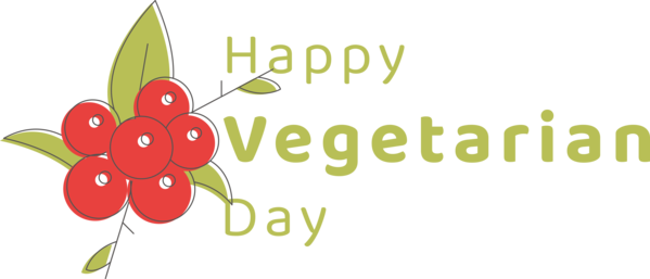 Transparent World Vegetarian Day Floral design Logo Greeting Card for Vegetarian Day for World Vegetarian Day