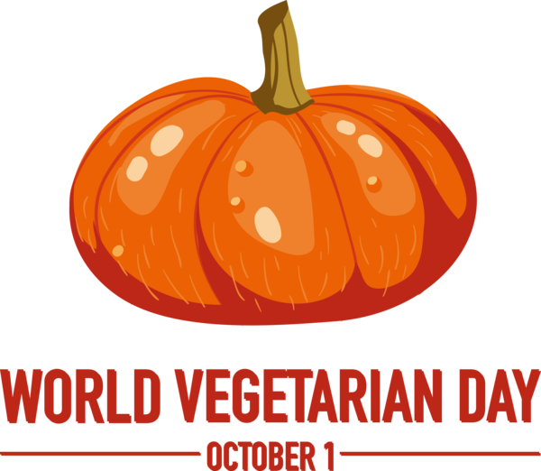 Transparent World Vegetarian Day Squash Jack-o'-lantern Vegetable for Vegetarian Day for World Vegetarian Day