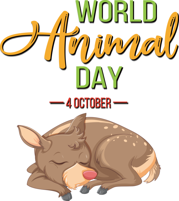 Transparent World Animal Day Deer Cartoon Royalty-free for Animal Day for World Animal Day