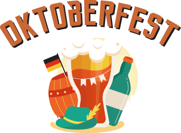 Transparent Oktoberfest Logo Design Cartoon for Beer Festival Oktoberfest for Oktoberfest
