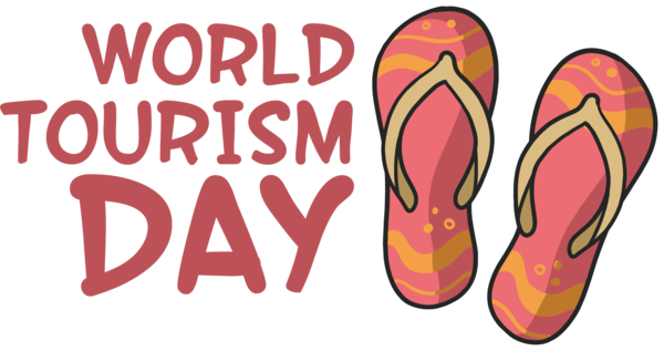 Transparent World Tourism Day Flip-flops Shoe Logo for Tourism Day for World Tourism Day