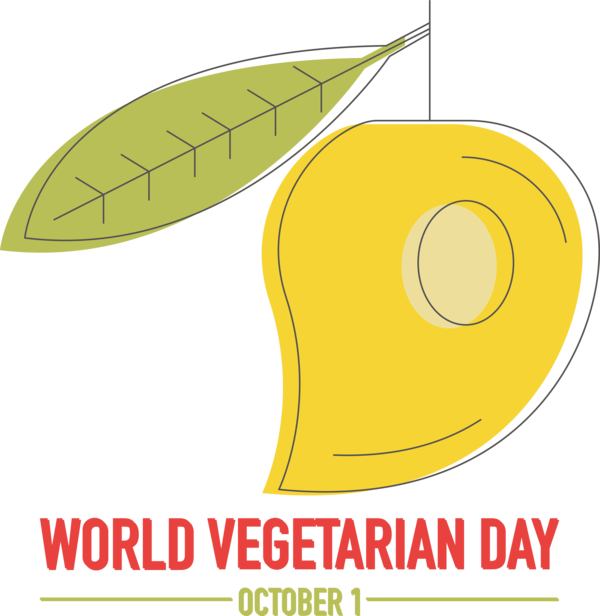 Transparent World Vegetarian Day Plant Yellow Design for Vegetarian Day for World Vegetarian Day