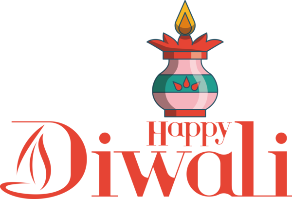 Transparent Diwali Logo Line Text for Happy Diwali for Diwali