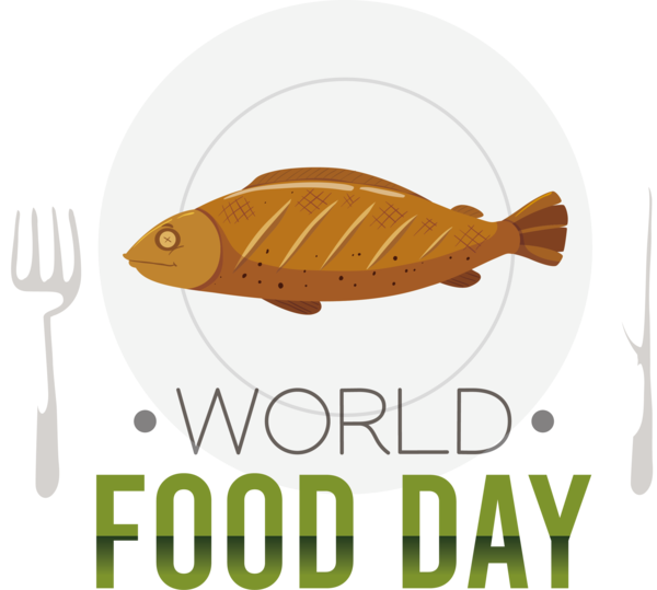 Transparent World Food Day Fish as food Frying Grilling for Food Day for World Food Day