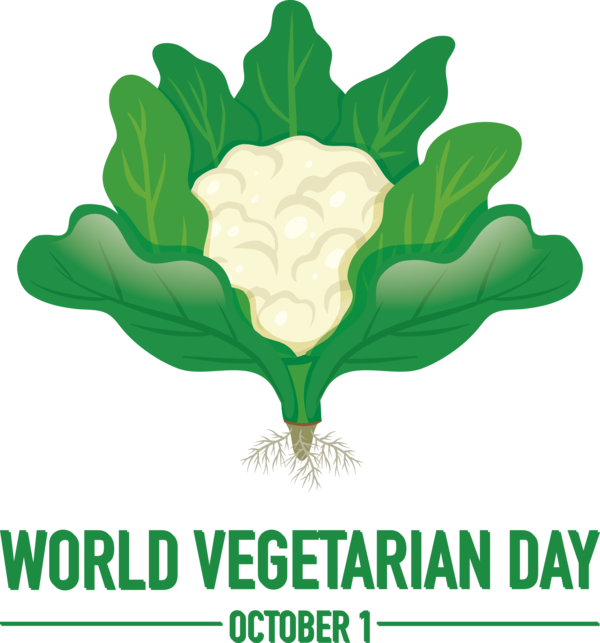 Transparent World Vegetarian Day Cabbage Cauliflower Vegetable for Vegetarian Day for World Vegetarian Day