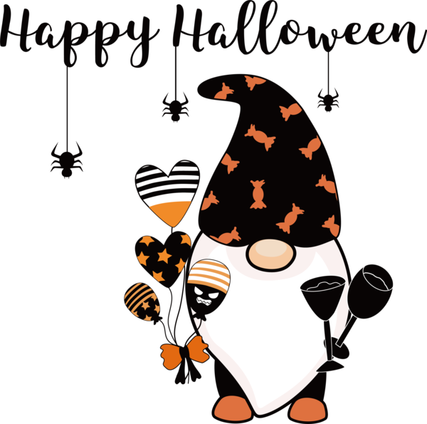 Transparent Halloween Design Gnome Party for Happy Halloween for Halloween