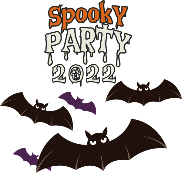 Transparent Halloween Cartoon Logo Text for Halloween Party for Halloween