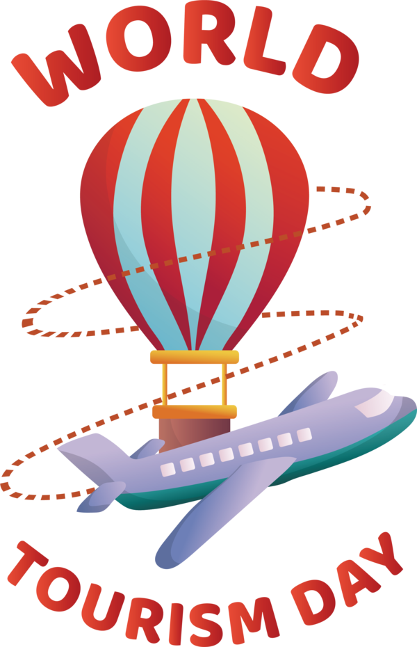 Transparent tourism day Logo Hot air balloon Design for World tourism day for Tourism Day