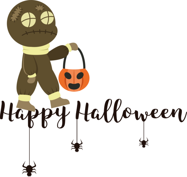 Transparent Halloween Cartoon Design Logo for Happy Halloween for Halloween