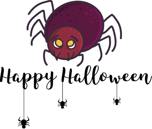 Transparent Halloween Cartoon Spider Vector for Happy Halloween for Halloween