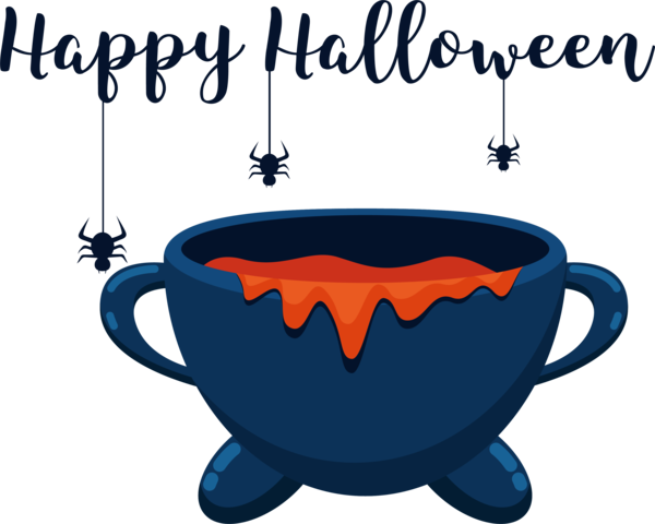Transparent Halloween Cartoon Logo Cobalt blue for Happy Halloween for Halloween