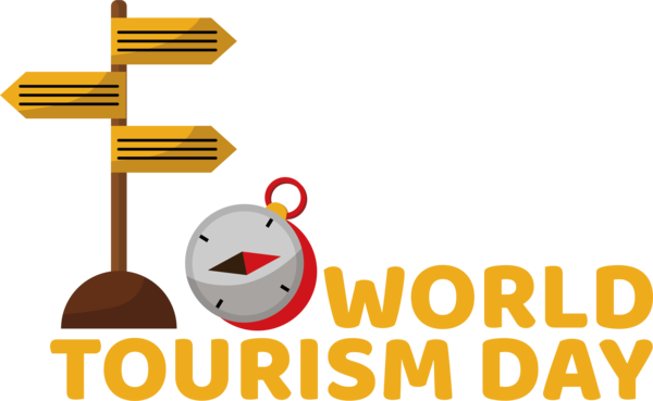 Transparent World Tourism Day Human Logo Yellow for Tourism Day for World Tourism Day