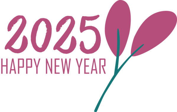 Transparent New Year Logo Design Violet for Happy New Year 2025 for New Year