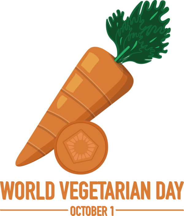 Transparent World Vegetarian Day Vegetable Carrot Design for Vegetarian Day for World Vegetarian Day