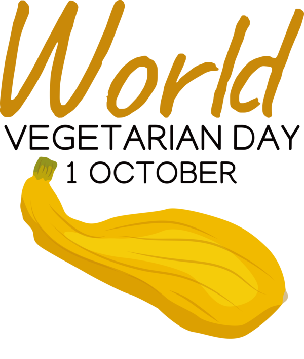 Transparent World Vegetarian Day Banana Yellow Logo for Vegetarian Day for World Vegetarian Day