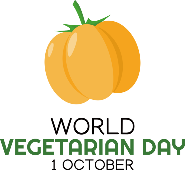 Transparent World Vegetarian Day Squash Vegetable Orange for Vegetarian Day for World Vegetarian Day