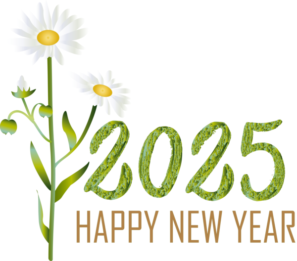 Transparent New Year Cut flowers Plant stem Flower for Happy New Year 2025 for New Year