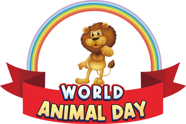 Transparent World Animal Day Design Logo Drawing for Animal Day for World Animal Day