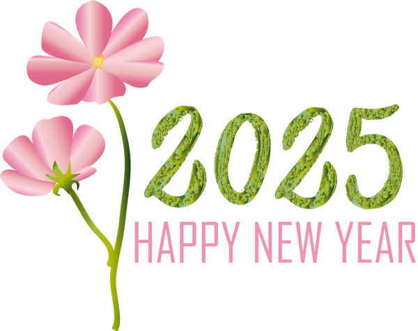 Transparent New Year Cut flowers Floral design Flower for Happy New Year 2025 for New Year