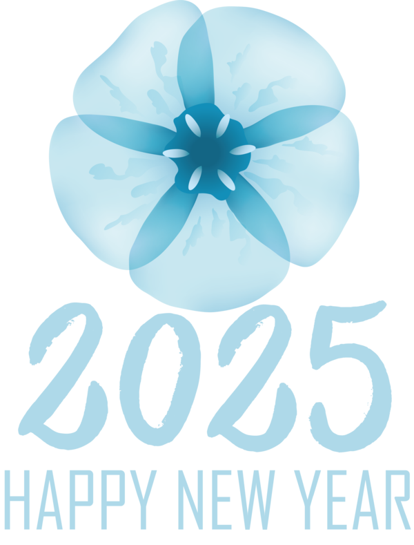 Transparent New Year Design Logo Font for Happy New Year 2025 for New Year