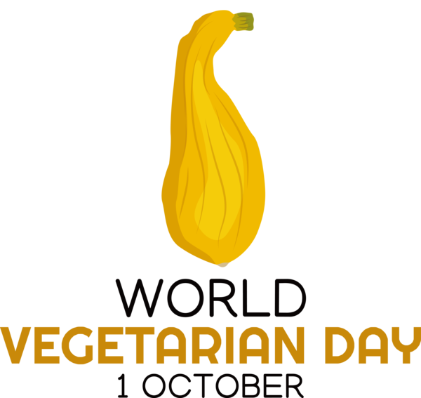 Transparent World Vegetarian Day Banana Logo Yellow for Vegetarian Day for World Vegetarian Day