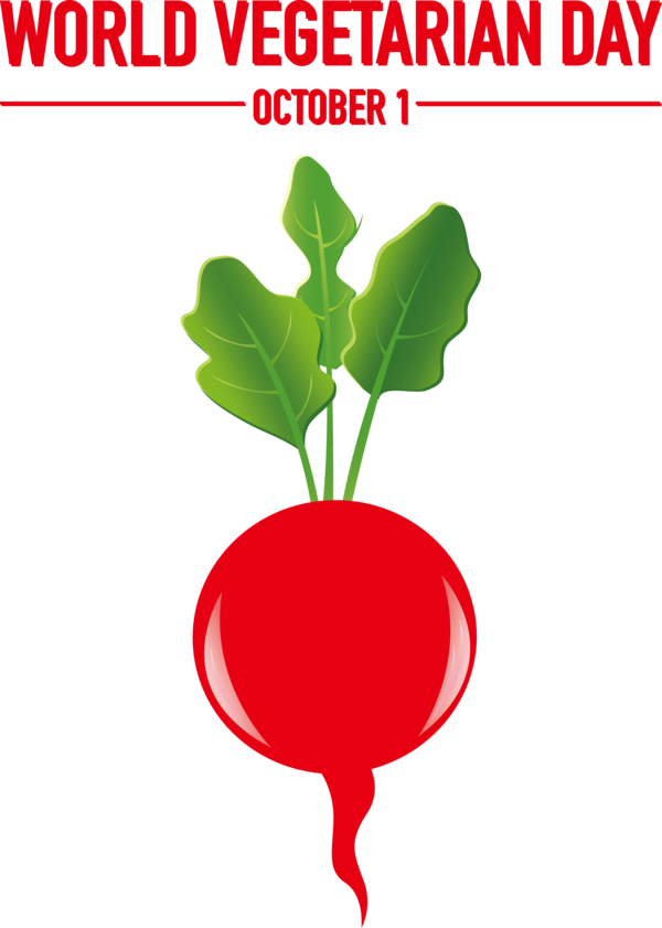 Transparent World Vegetarian Day Radish Leaf Vegetable for Vegetarian Day for World Vegetarian Day