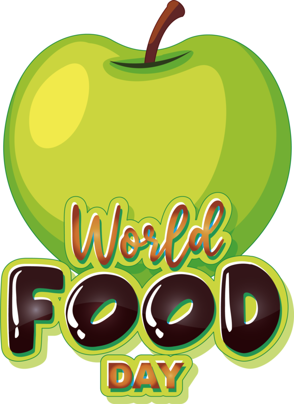 Transparent world food day Logo Text Green for food day for World Food Day