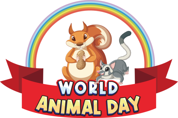 Transparent World Animal Day Cartoon Dog Logo for Animal Day for World Animal Day