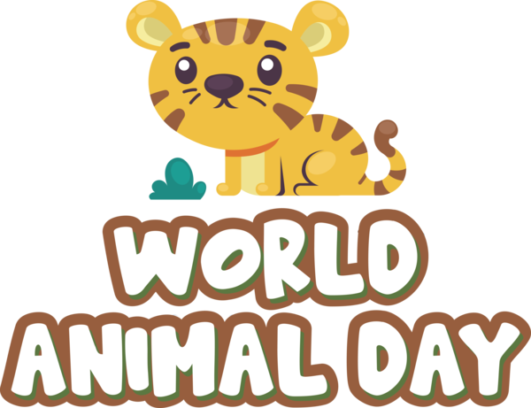 Transparent World Animal Day Logo Cartoon Text for Animal Day for World Animal Day