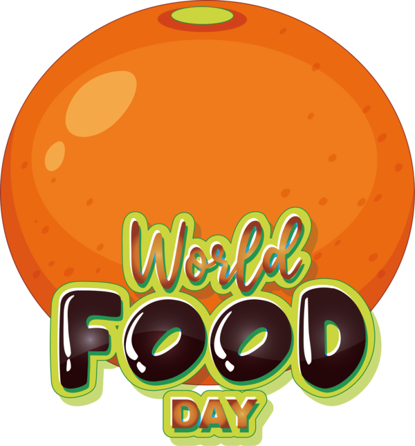 Transparent world food day Pumpkin Logo Cartoon for food day for World Food Day
