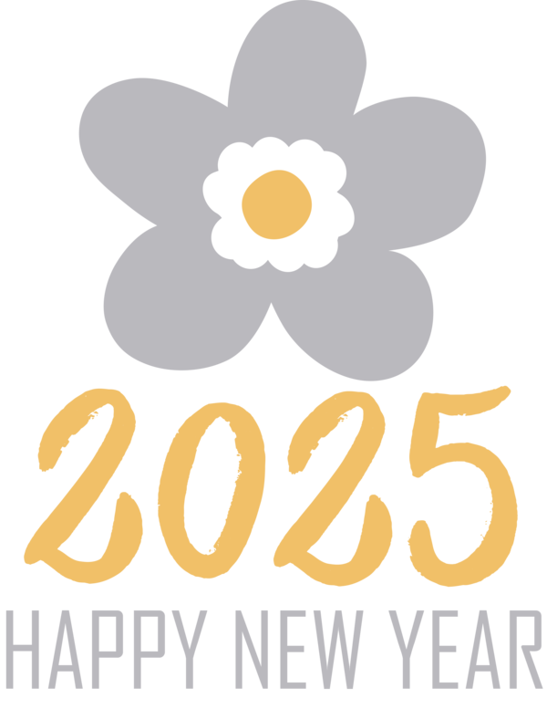 Transparent New Year Logo Design Floral design for Happy New Year 2025 for New Year