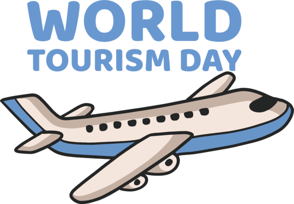 Transparent World Tourism Day Airplane Flight Air travel for Tourism Day for World Tourism Day